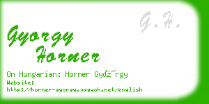 gyorgy horner business card
